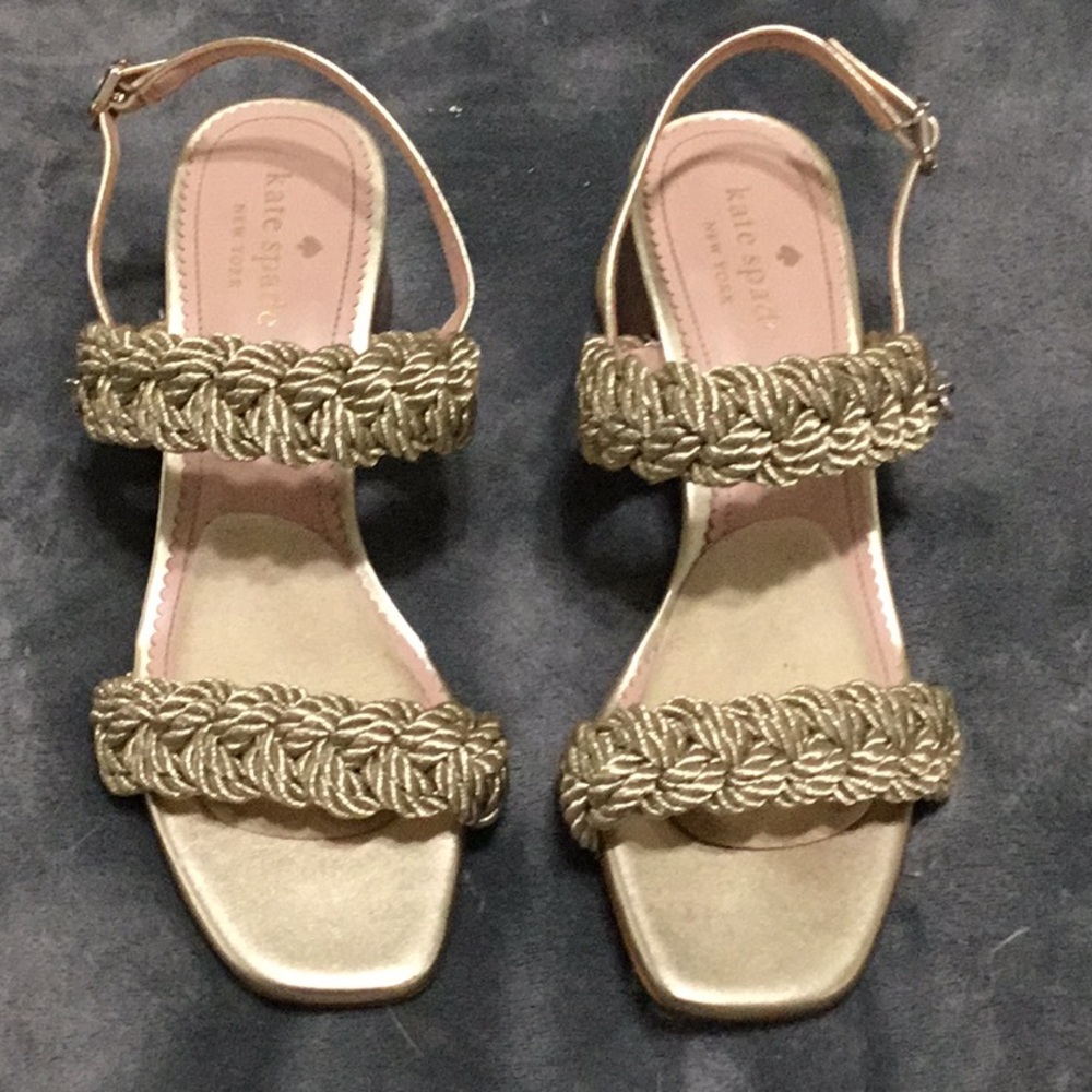 Kate Spade Gold Braided Sandals - Picture 4 of 6